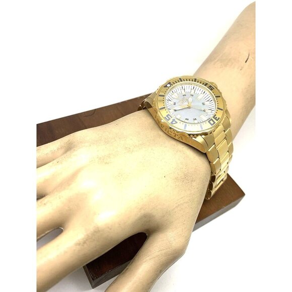 Invicta Women's Watch 17698 Angel Quartz Mother of Pearl Dial Gold Steel 38mm - Picture 5 of 15